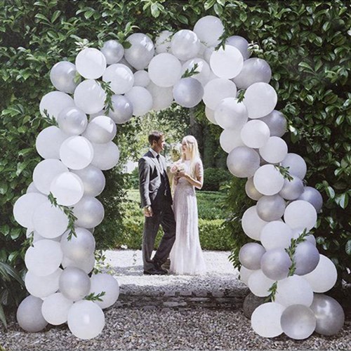 Ballonggirlang - Vit & silver, Vit