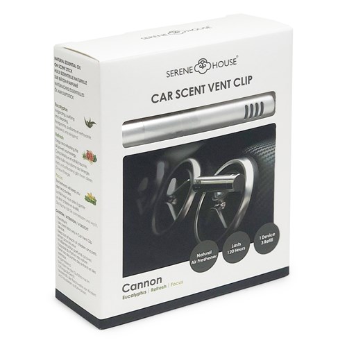 Bildoft - Cannon doftspridare, Doftspridare Silver + 3-pack doftpinnar