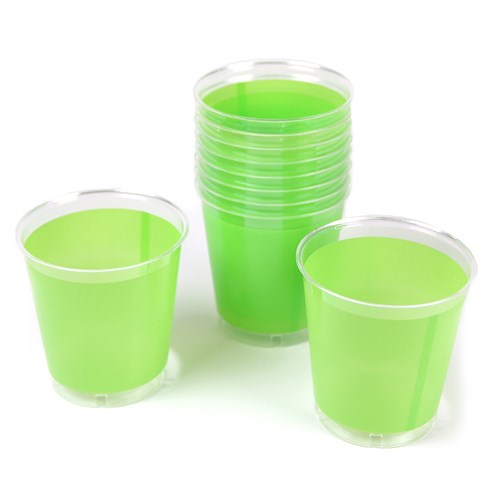 Engångsartiklar till fest, skimrande grön, Plastglas