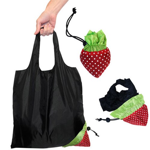 Shoppingpåse - Jordgubbe, Svart