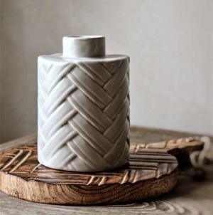 Herringbone Vas 10x13cm - Majas lyktor/ Barncancerfonden