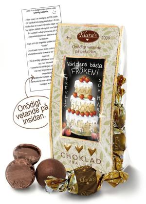 Chokladpraliner Världens bästa fröken - gott och onödigt vetande (grön påse)