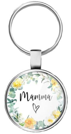 Nyckelring "Mamma" (blomster)
