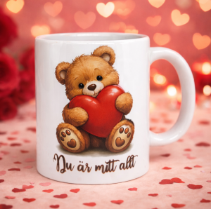 Mugg Du är mitt allt (med teddybjörnsmotiv)