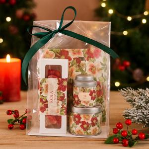 Presentset Julblomma i cellofan (Kolor