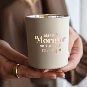 Ljuslykta Älskade Mormor - Majas lyktor/ Barncancerfonden