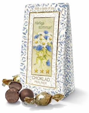 Härliga Sommar (blåblommig ask) - Lyxiga chokladpraliner