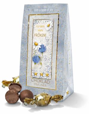 Världens bästa Fröken (blå ask) - Lyxiga chokladpraliner