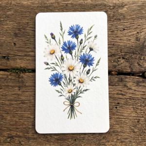 Paketkort Sommarbukett Blåklint & Prästkragar